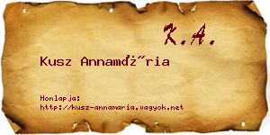 Kusz Annamária névjegykártya